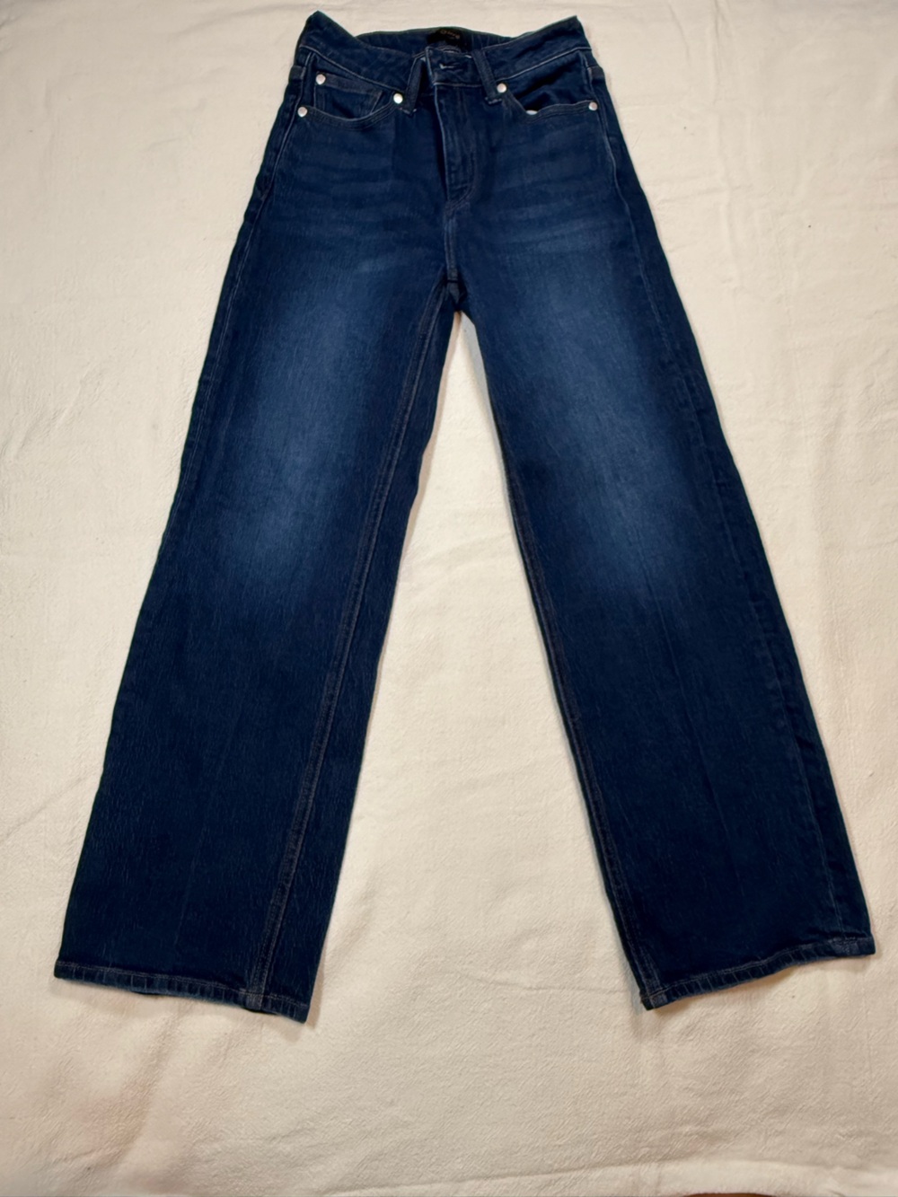 Quince Bella Stretch Relaxed Straight Jeans Stormy Blue Size 25 Short Petite - Picture 8 of 12